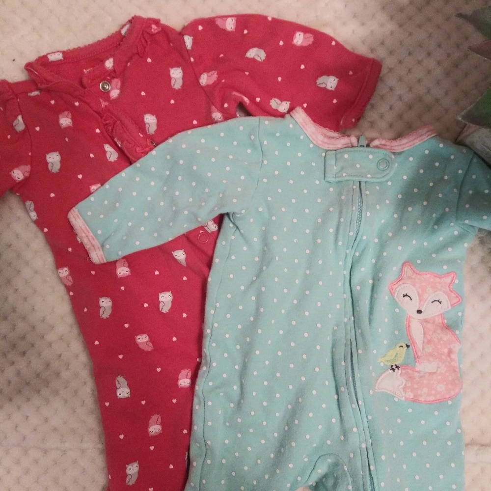 Baby girl footie pajamas